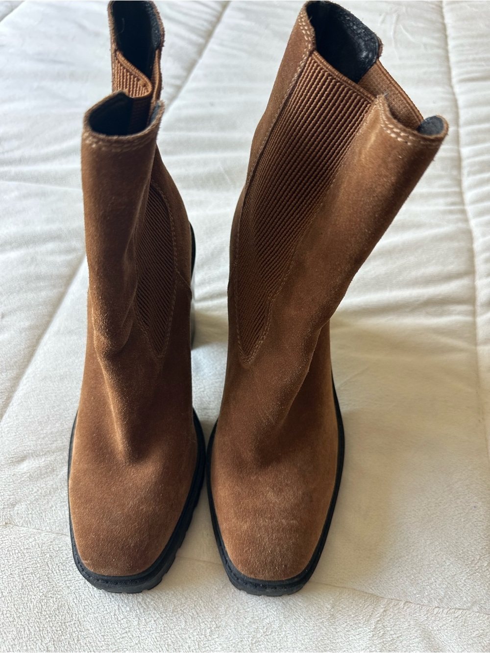 Chelsea & Violet Brown Suede Chelsea Ankle Boots